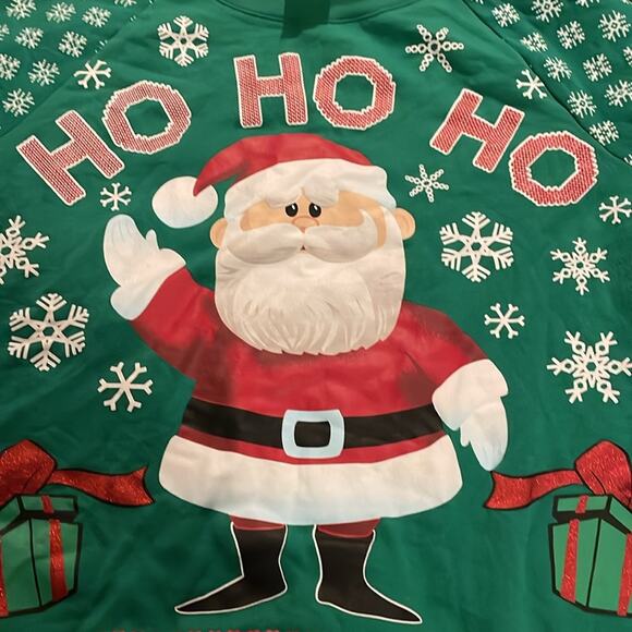 Rudolph Movie Santa Claus Ho Ho Ho Christmas Crewneck Sweatshirt Junior's Large - Picture 2 of 7